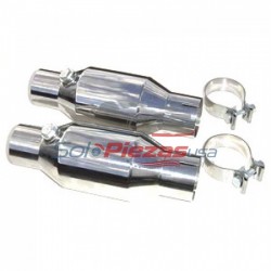 Convertidores catalíticos de escape, 2.5 ", Metálico sustrato, inoxidable, Par, Pypes