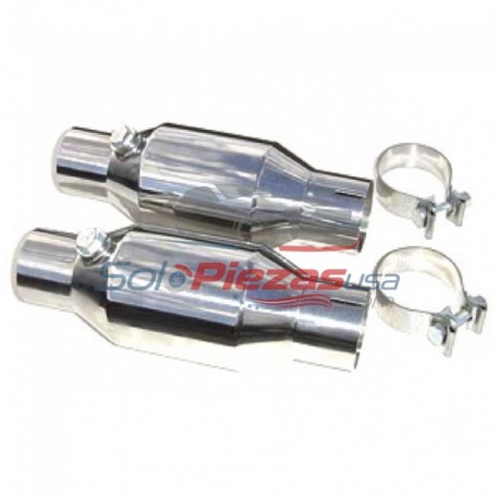 Convertidores catalíticos de escape, 2.5 ", Metálico sustrato, inoxidable, Par, Pypes